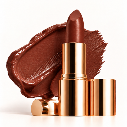 Luxury Mocha Brown Gold Tube Lipstick